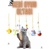İnteraktif Kedi Oyuncağı Kapıya Asılan Zilli Kedi Oyun Oltası Esnek Elastik İpli