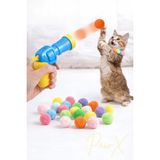 İnteraktif Kedi Oyuncağı Peluş Top Fırlatan Oyun Tabanca Oyuncak 15–20 Toplu