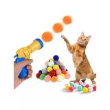 İnteraktif Kedi Oyuncak Tabancası - Ekstra Peluş Toplarla