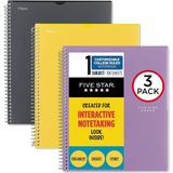Interaktif Not Alma Spiral Defterler, 3 Paket, 1-Konu, Kolej Çizgili Kağıt, 11 x 8-1/2, 100 Sayfa, Özelleştirilebilir Kapak, Siyah, Ametist Mor, Hasat - Standart - Çok Renkli
