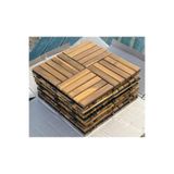 INTERBUILD Ahşap Yer Karosu Renk Altın Tik 30x30cm (10 Adet Karo=0.9m²)