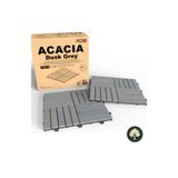 INTERBUILD Ahşap Yer Karosu Renk Gri 30x30cm (10 adet Karo=0.9m²)