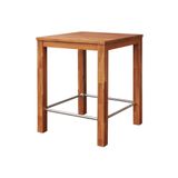 Interbuıld Real Wood Interbuild Masif Akasya Chicago Bar Yüksek Masa - İç Mekan-Dış Mekan Masası - 75x75x95 (Y) Cm - Altın Tik