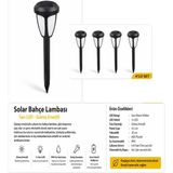 Intercamp 🌞 4'lü Solar Bahçe Lambası Sarı LED Güneş Enerjili Yol ve Peyzaj Aydınlatması 30 cm - Krom