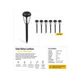intercamp 🌞 6'lı Solar Bahçe Lambası Sarı LED Güneş Enerjili Yol ve Peyzaj Aydınlatması 30 cm