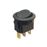 İntercom IC-132 Yuvarlak 3 Pinli 220 Volt Nokta Işıklı Açma-Kapama Anahtarı