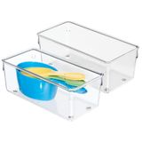 InterDesign 52630 M2EU Linus çekmece içi düzenleyici için çatal bıçak kutusu çatal bıçak kaşık (servis) takımı, mutfak spatulası, plastik, clear, 10,16 x 20,32 x 7,62 cm