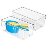 InterDesign 52630 M2EU Linus çekmece içi düzenleyici için çatal bıçak kutusu çatal bıçak kaşık (servis) takımı, mutfak spatulası, plastik, clear, 10,16 x 20,32 x 7,62 cm