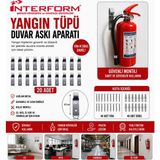 İnterform Interform Yangın Tüpü Askı Aparatı Metal 20'li Set Vida Dübel Dahil - duvar monte