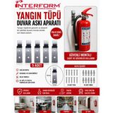 İnterform Yangın Tüpü Askı Aparatı Metal 5'li Set Vida ve Dübel Dahil