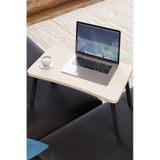 Intergo-Eticaret Renkli Laptop Sehpası Katlanabilir Yatak Koltuk Üstü Kahvaltı Bilgisayar Sehpası krem