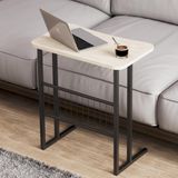 İntergo Intergo Metal Ayaklı Laptop Sehpası Koltuk Sehpası Kahvaltı Masası Çalışma Sehpası - Traverten Desen - Standart