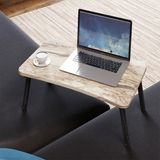 İntergo Renkli Laptop Sehpası Katlanabilir Yatak Koltuk Üstü Kahvaltı Bilgisayar Sehpası Beyaz Mermer - Y: 24 cm D: 35 cm G: 60 cm