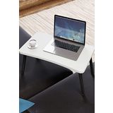interGO-Renkli Laptop Sehpası Katlanabilir Yatak Koltuk Üstü Kahvaltı Bilgisayar Sehpası (Beyaz)