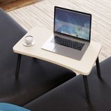 İntergo Renkli Laptop Sehpası Katlanabilir Yatak Koltuk Üstü Kahvaltı Bilgisayar Sehpası Krem - Y: 24 cm D: 35 cm G: 60 cm