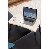 interGO-Renkli Laptop Sehpası Katlanabilir Yatak Koltuk Üstü Kahvaltı Bilgisayar Sehpası (Krem)