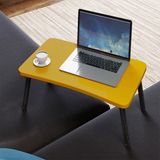 İntergo Renkli Laptop Sehpası Katlanabilir Yatak Koltuk Üstü Kahvaltı Bilgisayar Sehpası Sarı - Y: 24 cm D: 35 cm G: 60 cm