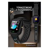 intermax Onkatech Sim Kartlı Ortam Dinleme Özellikli Akıllı Çocuk Takip Saat Siyah Figürlü