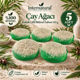 Internatural Çay Ağacı Kabak Lifli Bitkisel Sabun 5'Li Paket (5 X 110 G)