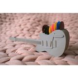 Internos Design 8 Bölmeli Gitar Şeklinde Gitar Pena Standı - Gri