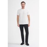 İntersivin Erkek Bisiklet Yaka Dokulu Çizgili Kısa Kollu Pamuk Karışımlı T-Shirt BRŞ-03 - XL - Beyaz