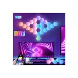 IntersTech Akıllı Altıgen RGB LED Işıklı Panel Dokunmatik Kontrol Kumandalı Gece Işığı Çalışma Yatak Oda 6 PNL
