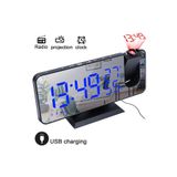 IntersTech MIIQ2 FM masa saati LED dijital Alarm saat elektronik erteleme saat USB uyandırma FM radyo zaman projektör