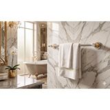 İntersteel Lüks Altın Varaklı 50 Cm Havluluk - Gold Kaplama Modern Banyo Havlu Askısı - Paslanmaz Boru Tipi Havlu Aparatı Gri
