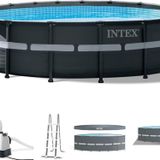 Intex 26330NP Ultra Xtr Yuvarlak Prefabrik Aile Havuzu 549CMX132CM Merdiven+Filtre+Örtü Set