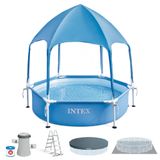 Intex 28209 Gölgelikli Metal Çerçeve Havuz 183 cm, su sporları, plaj malzemesi, şişme ürün, yüzme aksesuarı, kamp, dalış, güvenlik