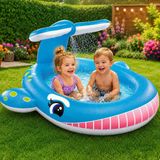 Intex Fıskiyeli Şişme Bebek Çocuk Havuzu Balina Desenli 201Cm