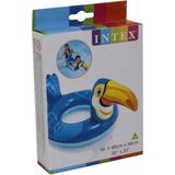 Intex Hayvan Figürlü Simit 58221 Timsah-Dodo-Aslan-Lama-Unıcorn Renkli Deniz Havuz Simidi 3-6 Yaş - Mavi