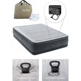 intex İntex Kendinden Pompalı Konforlu Çift Kişilik Şişme Yatak 152X203X46CM Dayanıklı Altın-Gri - Seçenek 1 - Altın - Gri