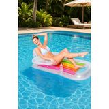 intex King Kool Lounge Şişme Su Şezlongu - Lux Koltuklu Deniz Yatağı - Delux Lounge Bardaklı Deniz Yatağı - Şişme Cool Havuz Şezlongu - Deniz Şezlongu 160X85 Cm. - Şeffaf