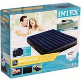 intex Konforlu Çift Kişilik Şişme Yatak Seti 2 Yastık ve Pompa Dahil 25 cm Yüksek Kaliteli Fiber Malzeme - Seçenek 1 - Ahşap - Bej