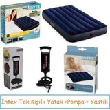 intex Konforlu Tek Kişilik Şişme Yatak Seti + Pompa ve Yastık Içeriği - Seçenek 1 - Altın