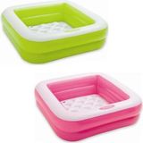 intex Luxury 57100 Şişme Tabanlı Kare Çocuk Havuzu 25X 86 x 86 cm Frozen Temalı Renkli - Pembe
