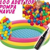 İntex Oyun Havuzu Şişme Taban 100Toplu+Pompa M-42231
