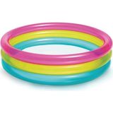 Intex Rengarenk 3 Boğumlu Şişme Bebek Havuzu - 147x33 cm, Kolay Şişirme ve Su Boşaltma Tabanı ile, 1 Yaş ve Üzeri için