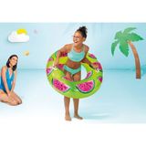 Intex Renkli Şişme Karpuz Simit Deniz Simidi, 107 cm, Eğlence ve Deniz Keyfi İçin - 0 - 3 Yaş - Açık Gri