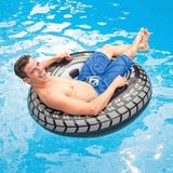 intex Tutmalı Teker Desenli Simit - Şişme Tekerlek Simit - Teker Deniz Simidi - Lastik Desenli Simit - Lastik Şişme Deniz Simidi 114 Cm. - Tutmalı - Teker - 114 cm - Renkli