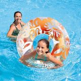 intex Yaprak Desenli Simit - Şişme Tropikal Simit - Deniz Simidi - Çiçek Desenli Simit - Çiçekli Deniz Simit 91 Cm. - Turuncu