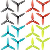 INTGAMX 16 adet 3 Bıçaklı Sahne Yüksek Hızlı Pervane, 4 inç 100 mm CW CCW Yarış Çerçevesi için FPV Drone 1406 2205 1806 Fırçasız Motorlar, GEMFAN 4032 (Mavi, Kırmızı, Siyah, Sarı)