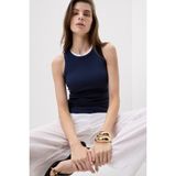 Intimissimi Pima Cotton Fine Ribbed Tank Top - Mavi - L