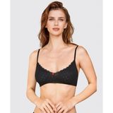 Intive Comfort Vintage Çiçek Desenli İnce Askılı%100 Pamuk Balensiz Bralet/Sütyen-Berrak