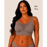 Intive Curvy Büyük Beden Lazer Kesim Dikişsiz Kalın Askılı Önü Tül Detaylı Sütyen (XL-4XL)