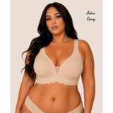 Intive Curvy Önü Transparan Tüllü Nefes Alabilir Büyük Beden Dikişsiz Sütyen (XL-4XL)