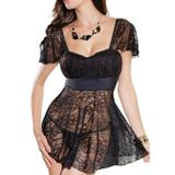 Intive Fantasy Siyah Dantelli Transparan Dantelli Feminen Şirin Gecelik