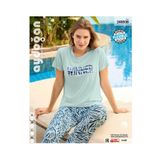 İntive Lingerie Aydoğan Homewear -Winner- Yazılı Viskos Yazlık Pijama Takımı-240038 Mavi S