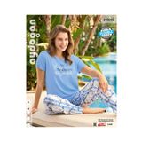 İntive Lingerie Aydoğan -You are stronger than you think- Yazılı Viskos Yazlık Pijama Takımı-240046 Mavi S